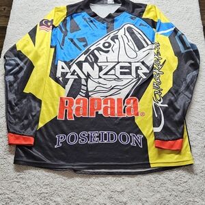 Long Sleeve Fishing Shirt - Black, Yellow, Blue